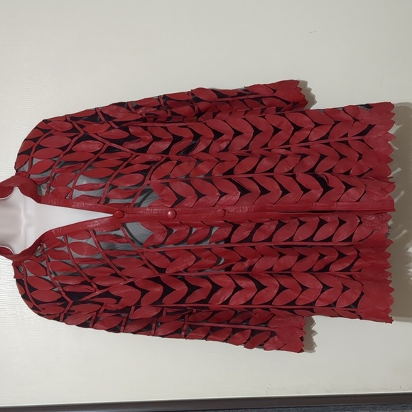 Stillman Studio New York Vintage Red Coat cut out size XL - Picture 2 of 12